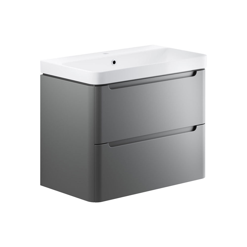 Lambra Wall Mounted Twin Drawer Unit With Basin