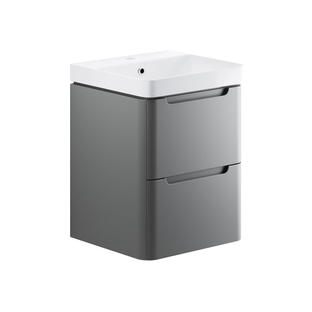 Lambra Wall Mounted 2 Drawer Unit And Washbasin 500mm