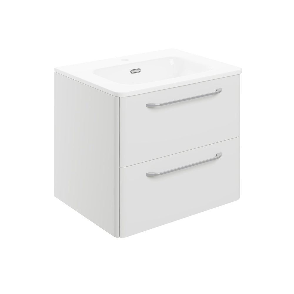 Gatsby Wall Mounted Twin Drawer Basin And Unit With Chrome Handles