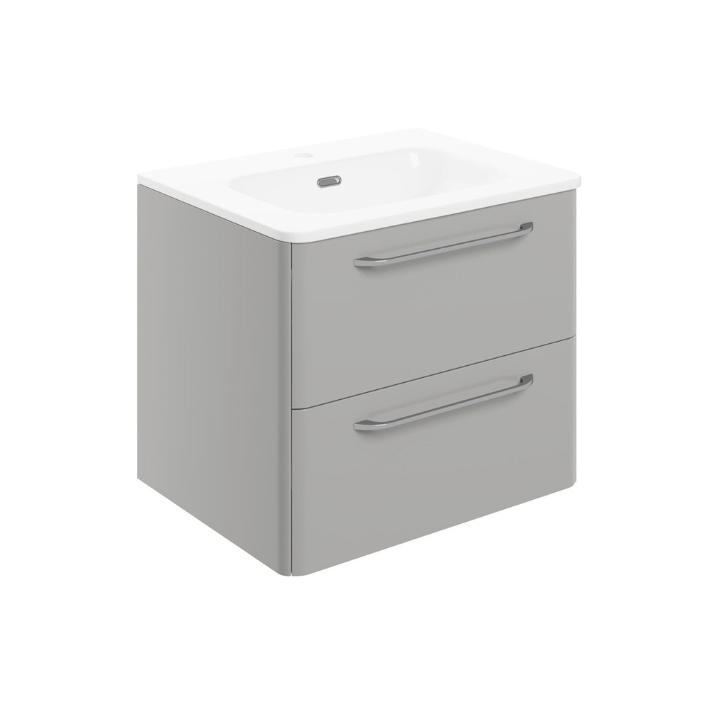 Gatsby Wall Mounted Twin Drawer Basin And Unit With Chrome Handles