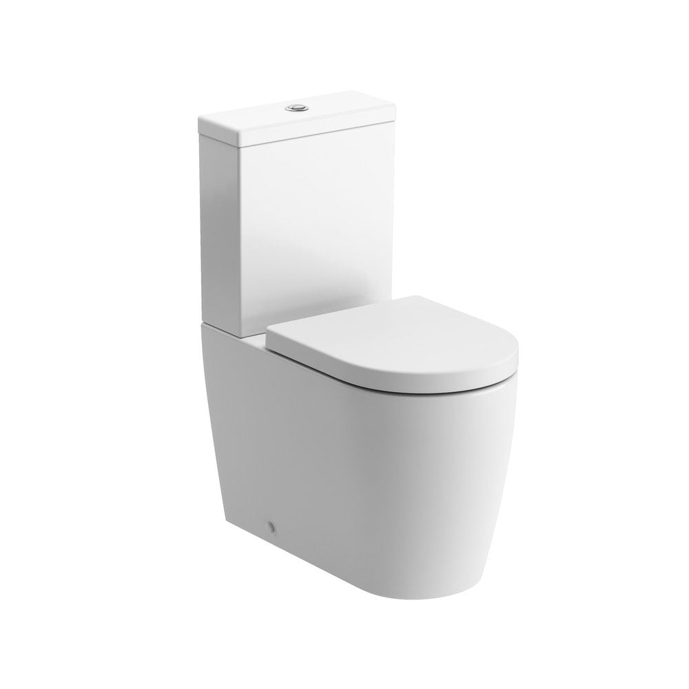 Cilantro Close Coupled Close Back Rimless Toilet With Soft Close Seat