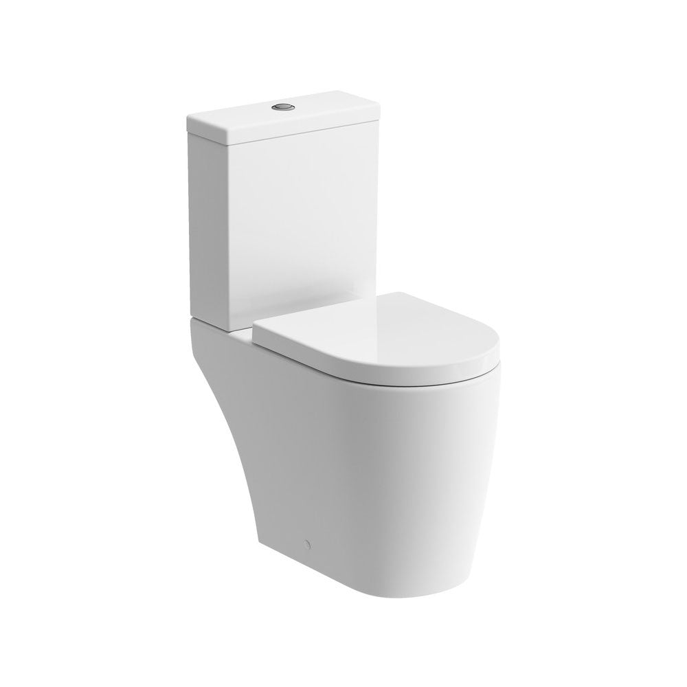 Cilantro Close Coupled Open Back Rimless Toilet With Soft Close Seat