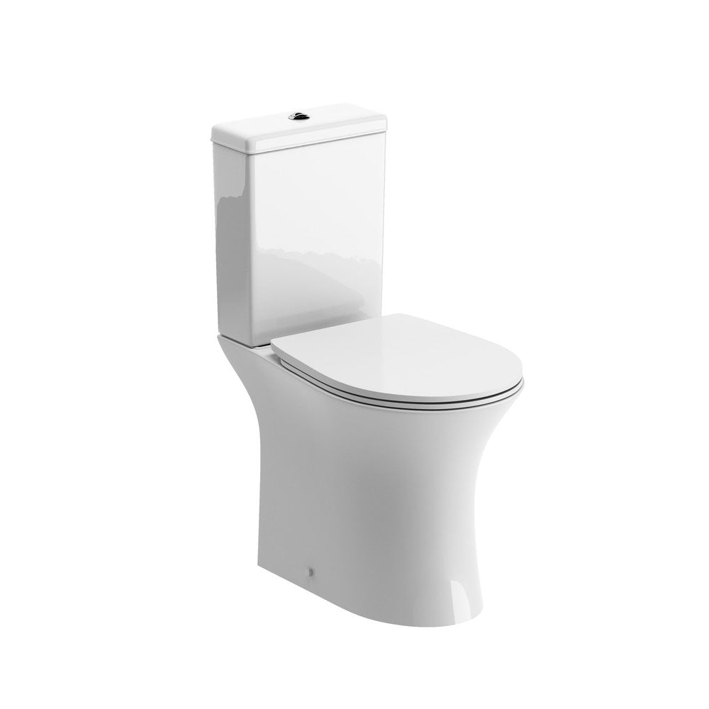 Sandro Close Coupled Rimless Open Back Toilet With Soft Close Seat