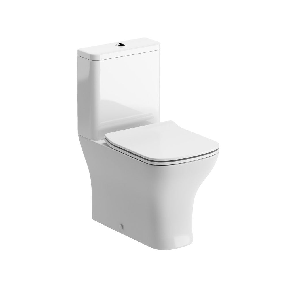 Cedarwood Close Coupled Space Saving Short Toilet With Slim Soft Close Seat