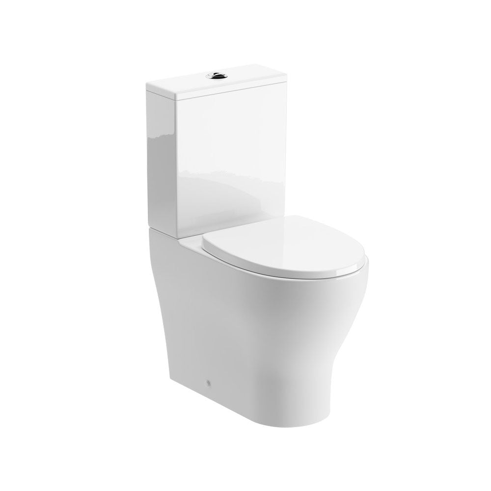 Lily Close Coupled Space Saving Rimless Close Back Toilet With Soft Close Seat