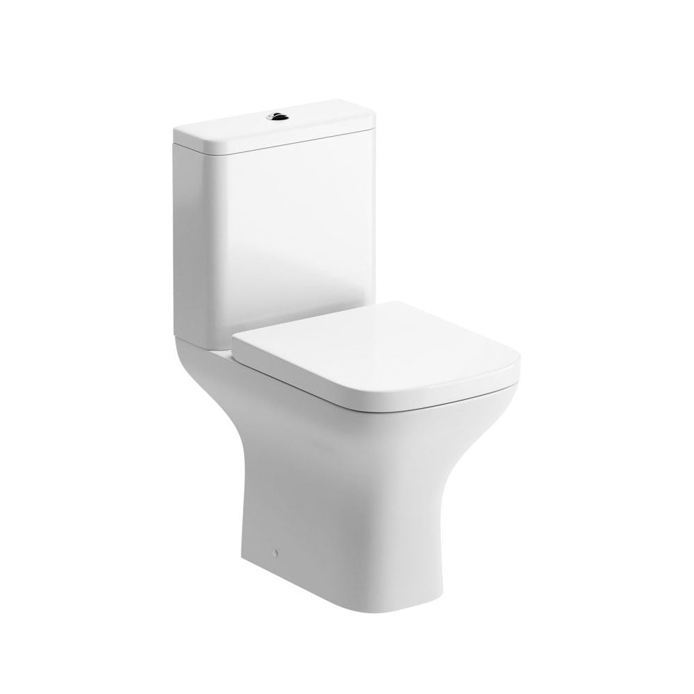 Cedarwood Close Coupled Comfort Height Rimless Toilet With Wrapover Soft Close Seat