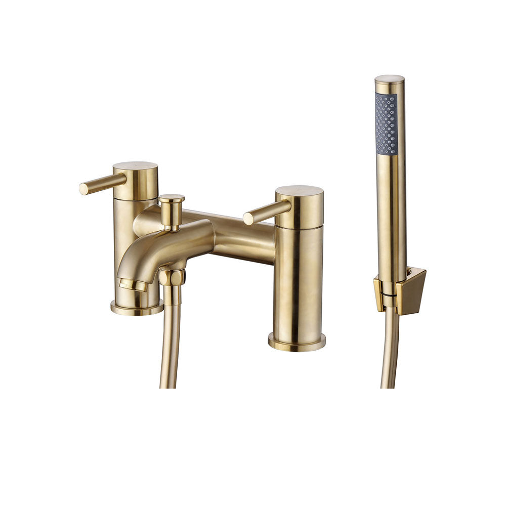 Pescara Deck Mounted Bath/Shower Mixer Including Shower Kit Brushed Brass