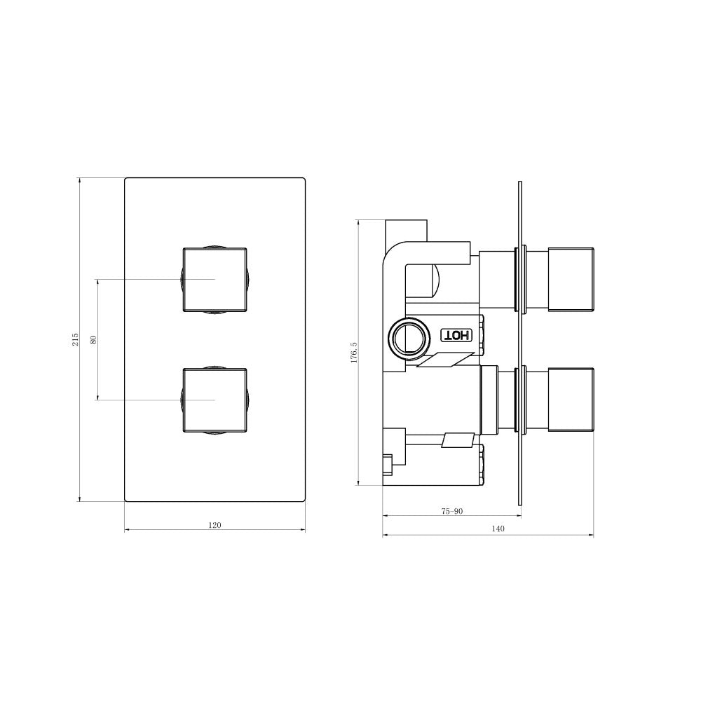 Ferarra Oulet Concealed Thermostatic Valve